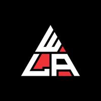 design del logo della lettera triangolare wla con forma triangolare. monogramma di design del logo del triangolo wla. modello di logo vettoriale triangolo wla con colore rosso. logo triangolare wla logo semplice, elegante e lussuoso.