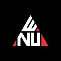 design del logo della lettera triangolare wnu con forma triangolare. wnu triangolo logo design monogramma. modello di logo vettoriale triangolo wnu con colore rosso. logo triangolare wnu logo semplice, elegante e lussuoso.