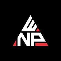 logo della lettera triangolare wnp con forma triangolare. monogramma di design del logo del triangolo wnp. modello di logo vettoriale triangolo wnp con colore rosso. logo triangolare wnp logo semplice, elegante e lussuoso.