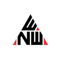 logo della lettera triangolare wnw con forma triangolare. wnw triangolo logo design monogramma. modello di logo vettoriale triangolo wnw con colore rosso. logo triangolare wnw logo semplice, elegante e lussuoso.