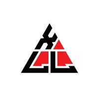 xll triangolo logo design lettera con forma triangolare. monogramma di design del logo del triangolo xll. modello di logo vettoriale triangolo xll con colore rosso. logo triangolare xll logo semplice, elegante e lussuoso.