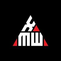 design del logo della lettera del triangolo xmw con forma triangolare. monogramma di design del logo del triangolo xmw. modello di logo vettoriale triangolo xmw con colore rosso. logo triangolare xmw logo semplice, elegante e lussuoso.