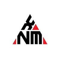 design del logo della lettera del triangolo xnm con forma triangolare. monogramma di design del logo del triangolo xnm. modello di logo vettoriale triangolo xnm con colore rosso. logo triangolare xnm logo semplice, elegante e lussuoso.