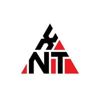 xnt triangolo logo design lettera con forma triangolare. monogramma di design del logo del triangolo xnt. modello di logo vettoriale triangolo xnt con colore rosso. logo triangolare xnt logo semplice, elegante e lussuoso.
