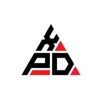 design del logo della lettera del triangolo xpd con forma triangolare. monogramma del design del logo del triangolo xpd. modello di logo vettoriale triangolo xpd con colore rosso. logo triangolare xpd logo semplice, elegante e lussuoso.