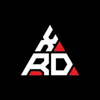 xrd triangolo logo design lettera con forma triangolare. xrd triangolo logo design monogramma. modello di logo vettoriale triangolo xrd con colore rosso. xrd logo triangolare logo semplice, elegante e lussuoso.