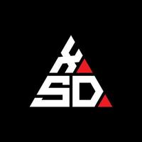 logo della lettera del triangolo xsd con forma triangolare. xsd triangolo logo design monogramma. modello di logo vettoriale triangolo xsd con colore rosso. logo triangolare xsd logo semplice, elegante e lussuoso.