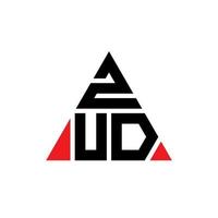 logo della lettera triangolo zud con forma triangolare. zud triangolo logo design monogramma. modello di logo vettoriale triangolo zud con colore rosso. logo triangolare zud logo semplice, elegante e lussuoso.