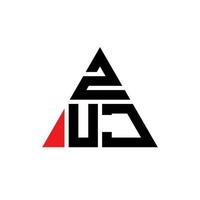 logo della lettera del triangolo zuj con forma triangolare. zuj triangolo logo design monogramma. modello di logo vettoriale triangolo zuj con colore rosso. zuj logo triangolare logo semplice, elegante e lussuoso.