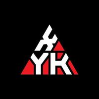 design del logo della lettera del triangolo xyk con forma triangolare. xyk triangolo logo design monogramma. modello di logo vettoriale triangolo xyk con colore rosso. logo triangolare xyk logo semplice, elegante e lussuoso.