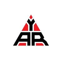 yar triangolo logo design lettera con forma triangolare. yar triangolo logo design monogramma. modello di logo vettoriale triangolo yar con colore rosso. yar logo triangolare logo semplice, elegante e lussuoso.