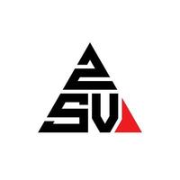 design del logo della lettera del triangolo zsv con forma triangolare. zsv triangolo logo design monogramma. modello di logo vettoriale triangolo zsv con colore rosso. logo triangolare zsv logo semplice, elegante e lussuoso.
