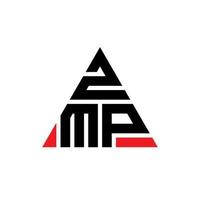 zmp triangolo lettera logo design con forma triangolare. zmp triangolo logo design monogramma. modello di logo vettoriale triangolo zmp con colore rosso. zmp logo triangolare logo semplice, elegante e lussuoso.