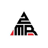 logo della lettera triangolare zmr con forma triangolare. zmr triangolo logo design monogramma. modello di logo vettoriale triangolo zmr con colore rosso. logo triangolare zmr logo semplice, elegante e lussuoso.