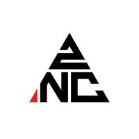 design del logo della lettera del triangolo znc con forma triangolare. znc triangolo logo design monogramma. modello di logo vettoriale triangolo znc con colore rosso. znc logo triangolare logo semplice, elegante e lussuoso.