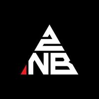 design del logo della lettera triangolare znb con forma triangolare. znb triangolo logo design monogramma. modello di logo vettoriale triangolo znb con colore rosso. znb logo triangolare logo semplice, elegante e lussuoso.