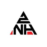 znh design del logo della lettera triangolare con forma triangolare. znh triangolo logo design monogramma. modello di logo vettoriale triangolo znh con colore rosso. znh logo triangolare logo semplice, elegante e lussuoso.