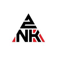 design del logo della lettera del triangolo znk con forma triangolare. znk triangolo logo design monogramma. modello di logo vettoriale triangolo znk con colore rosso. logo triangolare znk logo semplice, elegante e lussuoso.