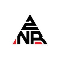 design del logo della lettera del triangolo znr con forma triangolare. znr triangolo logo design monogramma. modello di logo vettoriale triangolo znr con colore rosso. znr logo triangolare logo semplice, elegante e lussuoso.