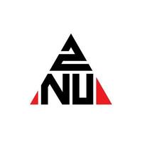 znu triangolo lettera logo design con forma triangolare. znu triangolo logo design monogramma. modello di logo vettoriale triangolo znu con colore rosso. logo triangolare znu logo semplice, elegante e lussuoso.