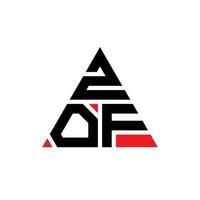 zof triangolo lettera logo design con forma triangolare. zof triangolo logo design monogramma. modello di logo vettoriale triangolo zof con colore rosso. zof logo triangolare logo semplice, elegante e lussuoso.