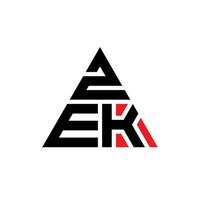 zek triangolo lettera logo design con forma triangolare. zek triangolo logo design monogramma. modello di logo vettoriale triangolo zek con colore rosso. zek logo triangolare logo semplice, elegante e lussuoso.