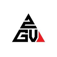 zgv triangolo lettera logo design con forma triangolare. zgv triangolo logo design monogramma. modello di logo vettoriale triangolo zgv con colore rosso. logo triangolare zgv logo semplice, elegante e lussuoso.