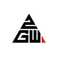 design del logo della lettera del triangolo zgw con forma triangolare. zgw triangolo logo design monogramma. modello di logo vettoriale triangolo zgw con colore rosso. logo triangolare zgw logo semplice, elegante e lussuoso.