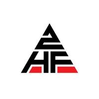 zhf triangolo lettera logo design con forma triangolare. zhf triangolo logo design monogramma. modello di logo vettoriale triangolo zhf con colore rosso. logo triangolare zhf logo semplice, elegante e lussuoso.