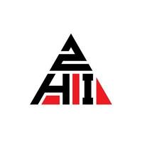 design del logo della lettera del triangolo zhi con forma triangolare. monogramma di design del logo del triangolo zhi. modello di logo vettoriale triangolo zhi con colore rosso. logo triangolare zhi logo semplice, elegante e lussuoso.