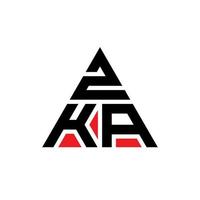 zka triangolo logo lettera design con forma triangolare. zka triangolo logo design monogramma. modello di logo vettoriale triangolo zka con colore rosso. logo triangolare zka logo semplice, elegante e lussuoso.