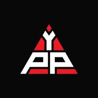 design del logo della lettera del triangolo ypp con forma triangolare. monogramma di design del logo del triangolo ypp. modello di logo vettoriale triangolo ypp con colore rosso. logo triangolare ypp logo semplice, elegante e lussuoso.