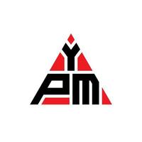 design del logo della lettera del triangolo ypm con forma triangolare. ypm triangolo logo design monogramma. modello di logo vettoriale triangolo ypm con colore rosso. logo triangolare ypm logo semplice, elegante e lussuoso.