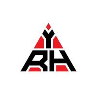 design del logo della lettera del triangolo yrh con forma triangolare. monogramma di design del logo del triangolo yrh. modello di logo vettoriale triangolo yrh con colore rosso. yrh logo triangolare logo semplice, elegante e lussuoso.