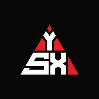 logo della lettera triangolo ysx con forma triangolare. monogramma di design del logo del triangolo ysx. modello di logo vettoriale triangolo ysx con colore rosso. logo triangolare ysx logo semplice, elegante e lussuoso.