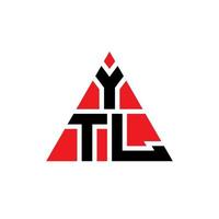 design del logo della lettera del triangolo ytl con forma triangolare. monogramma di design del logo del triangolo ytl. modello di logo vettoriale triangolo ytl con colore rosso. logo triangolare ytl logo semplice, elegante e lussuoso.