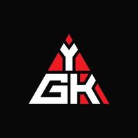 design del logo della lettera del triangolo ygk con forma triangolare. monogramma di design del logo del triangolo ygk. modello di logo vettoriale triangolo ygk con colore rosso. logo triangolare ygk logo semplice, elegante e lussuoso.