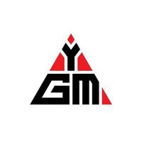design del logo della lettera del triangolo ygm con forma triangolare. monogramma di design del logo del triangolo ygm. modello di logo vettoriale triangolo ygm con colore rosso. logo triangolare ygm logo semplice, elegante e lussuoso.