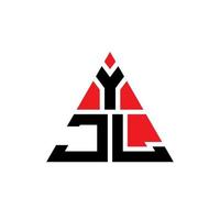design del logo della lettera del triangolo yjl con forma triangolare. yjl triangolo logo design monogramma. modello di logo vettoriale triangolo yjl con colore rosso. logo triangolare yjl logo semplice, elegante e lussuoso.