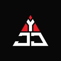 design del logo della lettera del triangolo yjj con forma triangolare. yjj triangolo logo design monogramma. modello di logo vettoriale triangolo yjj con colore rosso. logo triangolare yjj logo semplice, elegante e lussuoso.