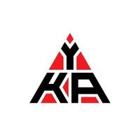 design del logo della lettera del triangolo yka con forma triangolare. yka triangolo logo design monogramma. modello di logo vettoriale triangolo yka con colore rosso. logo triangolare yka logo semplice, elegante e lussuoso.