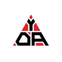 design del logo della lettera triangolare yoa con forma triangolare. yoa triangolo logo design monogramma. modello di logo vettoriale triangolo yoa con colore rosso. yoa logo triangolare logo semplice, elegante e lussuoso.