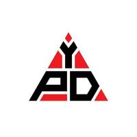 design del logo della lettera triangolare ypd con forma triangolare. monogramma di design del logo del triangolo ypd. modello di logo vettoriale triangolo ypd con colore rosso. logo triangolare ypd logo semplice, elegante e lussuoso.