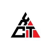 xct triangolo lettera logo design con forma triangolare. monogramma di design del logo del triangolo xct. modello di logo vettoriale triangolo xct con colore rosso. logo triangolare xct logo semplice, elegante e lussuoso.