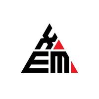 design del logo della lettera del triangolo xem con forma triangolare. monogramma di design del logo del triangolo xem. modello di logo vettoriale triangolo xem con colore rosso. logo triangolare xem logo semplice, elegante e lussuoso.