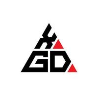 xgd triangolo logo design lettera con forma triangolare. monogramma del design del logo del triangolo xgd. modello di logo vettoriale triangolo xgd con colore rosso. logo triangolare xgd logo semplice, elegante e lussuoso.