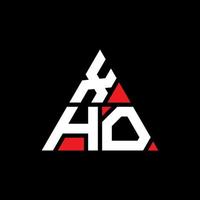 logo xho triangolo lettera logo design con forma triangolare. monogramma del design del logo del triangolo xho. modello di logo vettoriale triangolo xho con colore rosso. logo triangolare xho logo semplice, elegante e lussuoso.