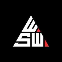 logo della lettera triangolare wsw con forma triangolare. wsw triangolo logo design monogramma. modello di logo vettoriale triangolo wsw con colore rosso. logo triangolare wsw logo semplice, elegante e lussuoso.