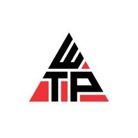 design del logo della lettera del triangolo wtp con forma triangolare. monogramma di design del logo del triangolo wtp. modello di logo vettoriale triangolo wtp con colore rosso. logo triangolare wtp logo semplice, elegante e lussuoso.
