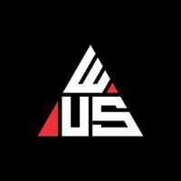 logo della lettera triangolare wus con forma triangolare. wus triangolo logo design monogramma. modello di logo vettoriale triangolo wus con colore rosso. logo triangolare wus logo semplice, elegante e lussuoso.